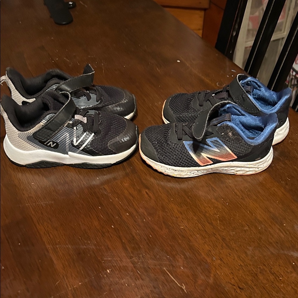 New Balance Kids' Black and Blue Sneakers